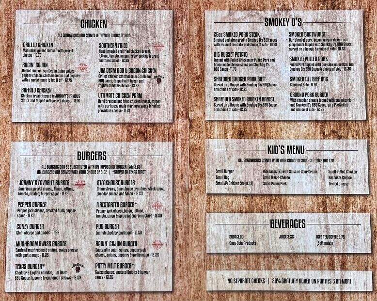 Johnny's Hideout - High Ridge, MO menu_pic