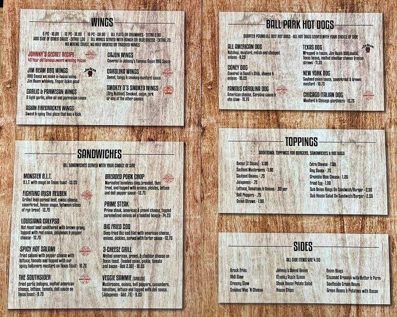 Johnny's Hideout - High Ridge, MO menu_pic