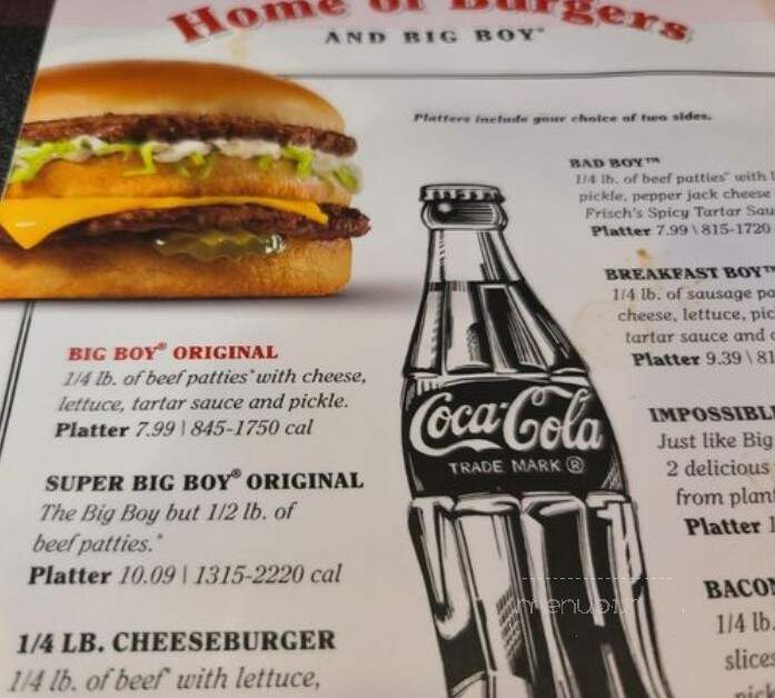 Frisch's Big Boy Restaurant - Lawrenceburg, IN menu_pic