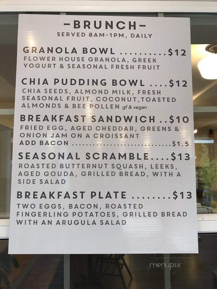 Flower House Cafe - Langley, WA menu_pic