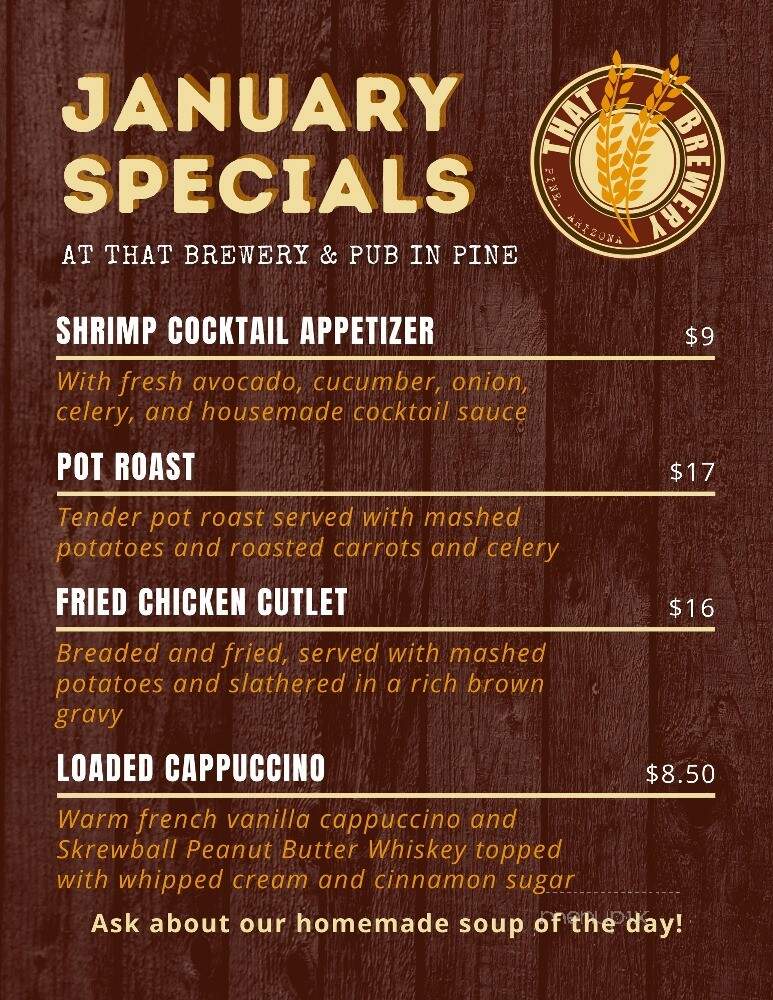 That Brewery & Pub - Pine, AZ menu_pic