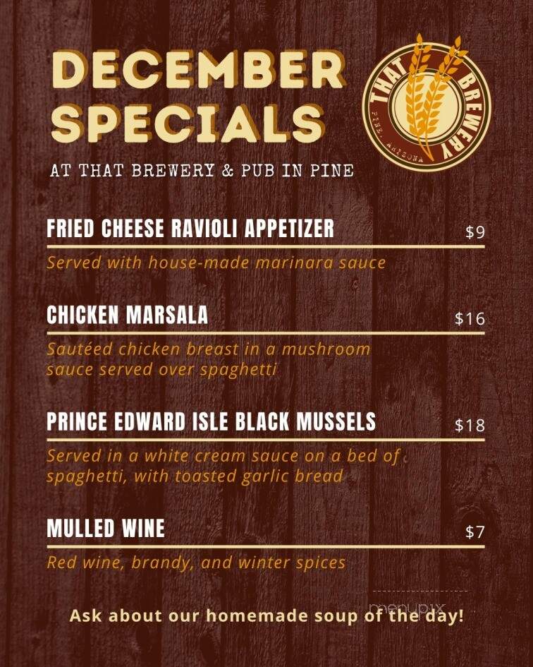 That Brewery & Pub - Pine, AZ menu_pic