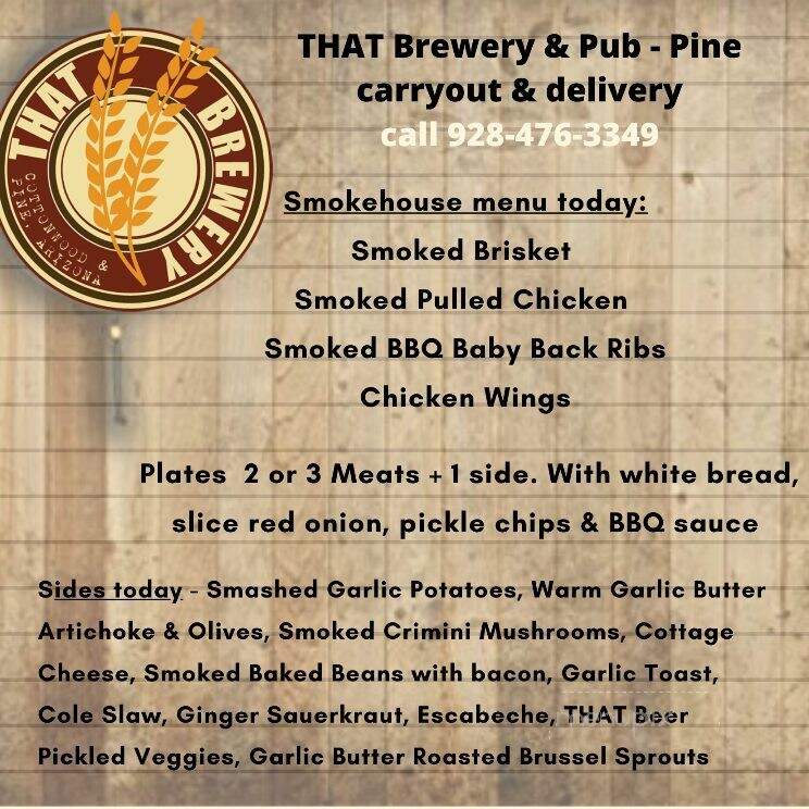 That Brewery & Pub - Pine, AZ menu_pic