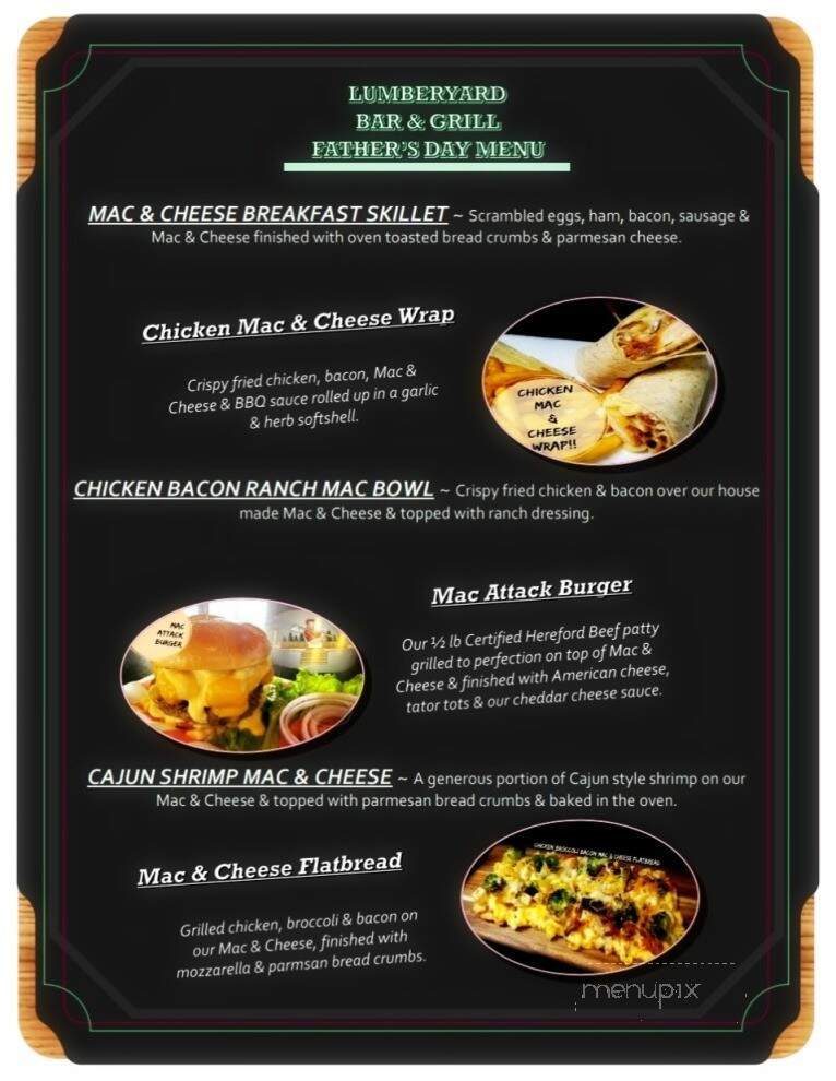 The Lumberyard - Marshfield, WI menu_pic