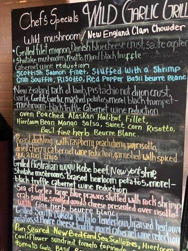 Wild Garlic Grill - Tucson, AZ menu_pic