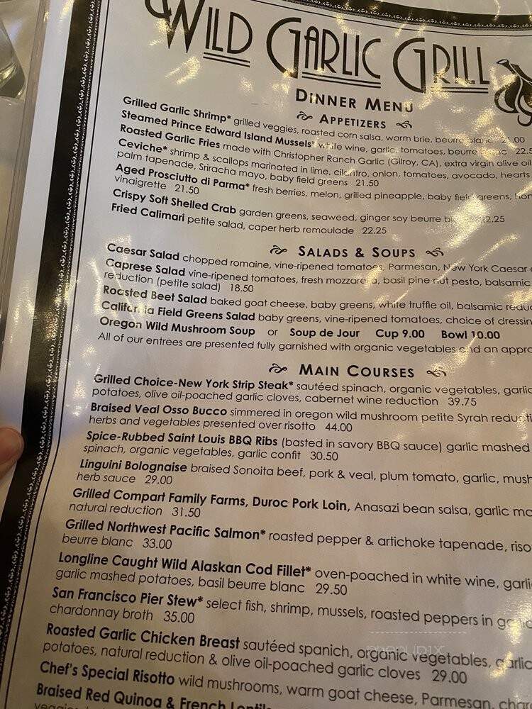 Wild Garlic Grill - Tucson, AZ menu_pic