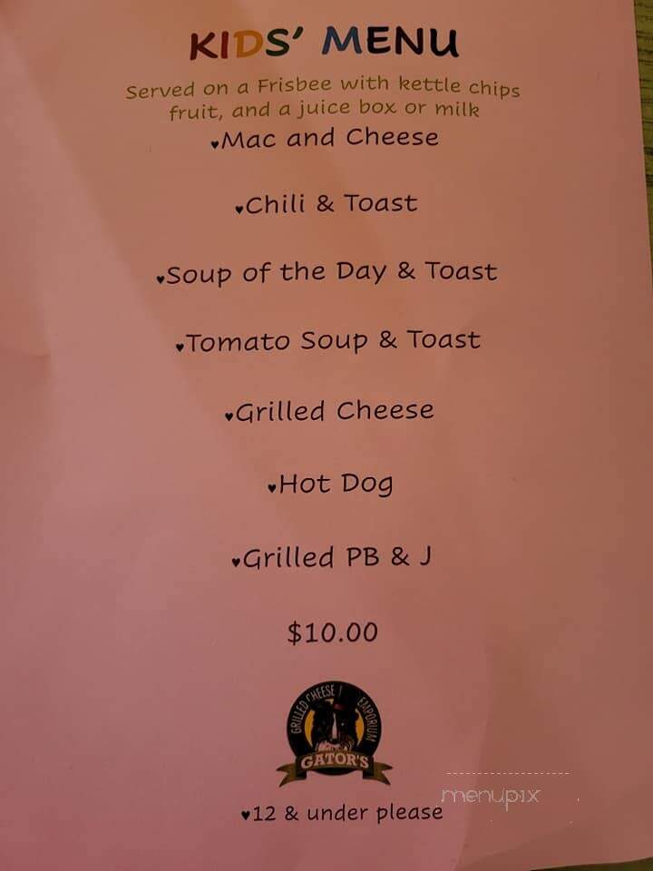Gator's Grilled Cheese Emporium - Ely, MN menu_pic