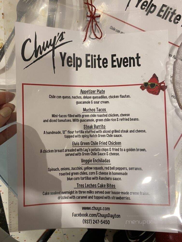 Chuy's - Miamisburg, OH menu_pic