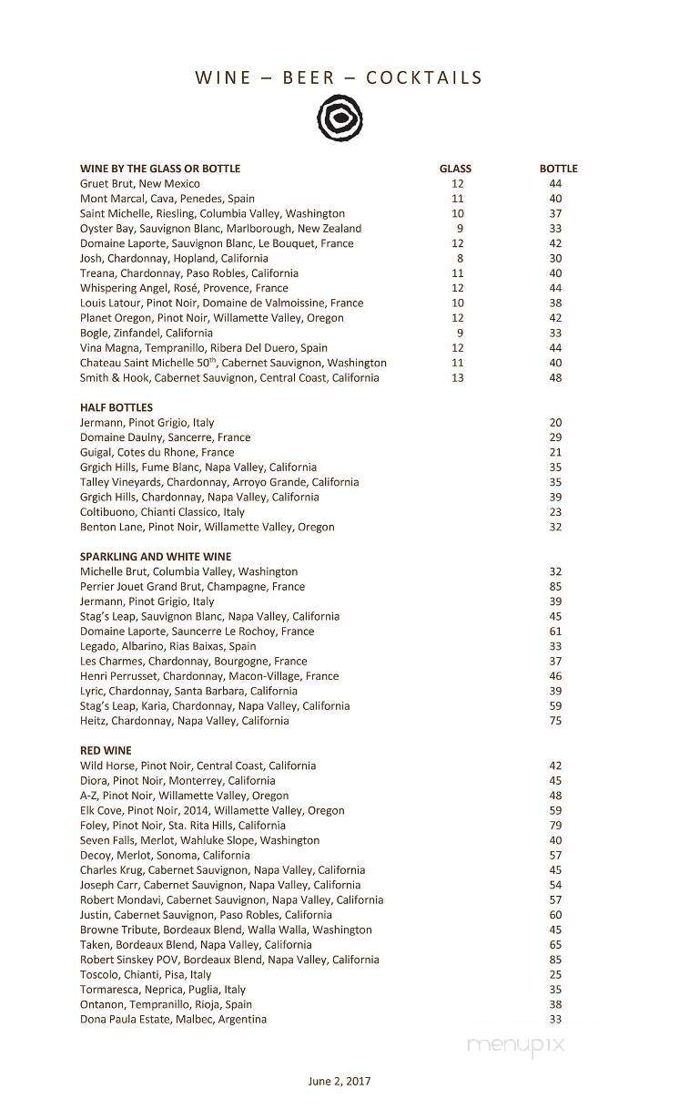 Artesian Restaurant - Ojo Caliente, NM menu_pic