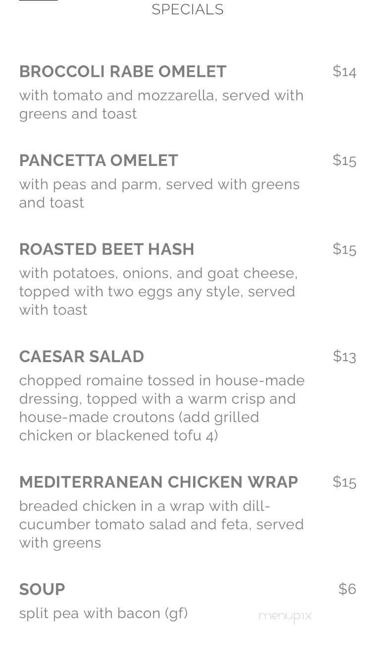 Cafe Mio - Gardiner, NY menu_pic