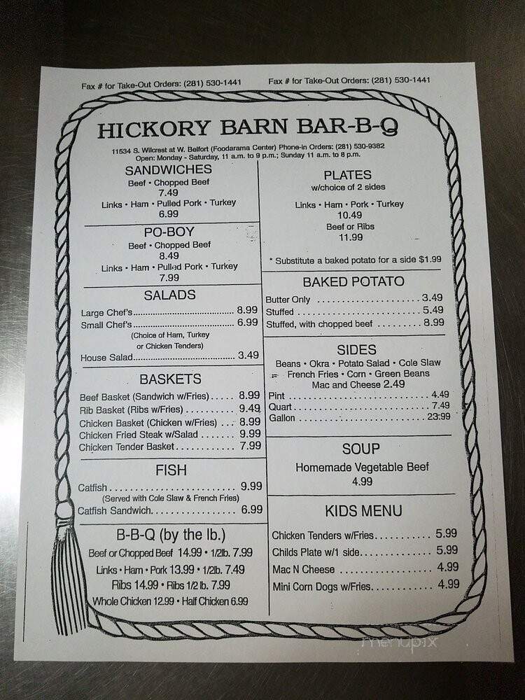 Hickory Barn Barbeque - Houston, TX