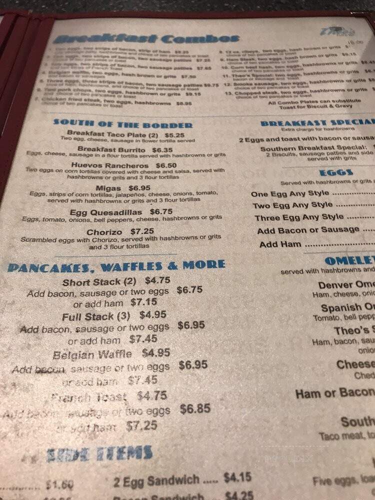 Theo's Grill & Bar - Grand Prairie, TX menu_pic