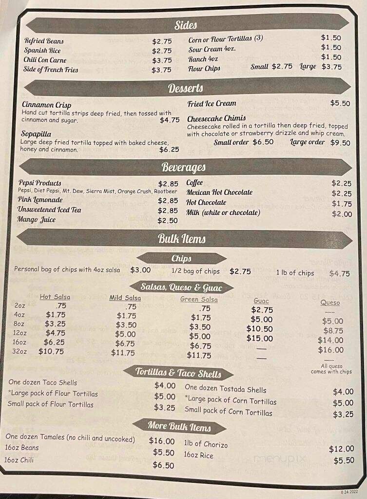 Paco's Mexican American Food - Mount Clemens, MI menu_pic