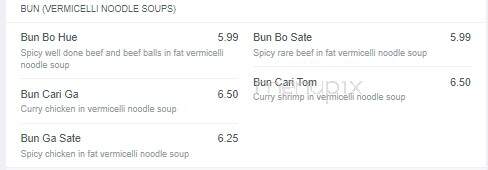 KG Saigon - Winnipeg, MB menu_pic