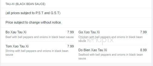 KG Saigon - Winnipeg, MB menu_pic