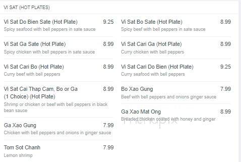 KG Saigon - Winnipeg, MB menu_pic