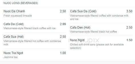 KG Saigon - Winnipeg, MB menu_pic