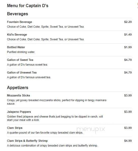 Captain D's Seafood - Jasper, GA menu_pic