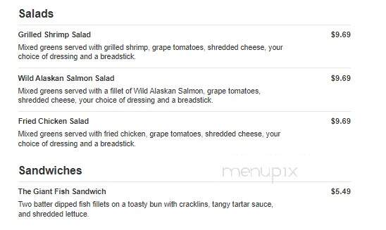 Captain D's Seafood - Jasper, GA menu_pic