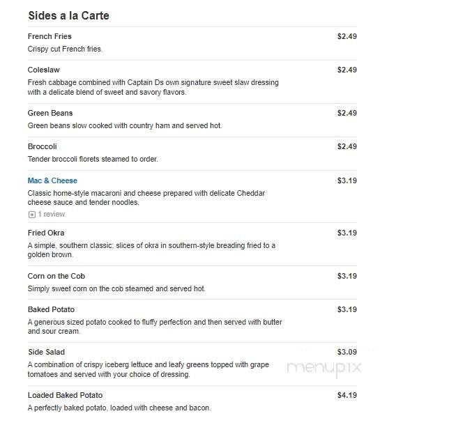 Captain D's Seafood - Jasper, GA menu_pic