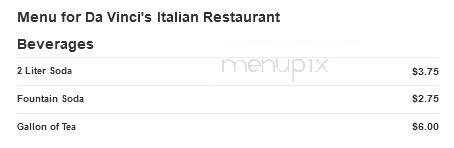 Da Vinci's Italian Restaurant - Hickory, NC menu_pic