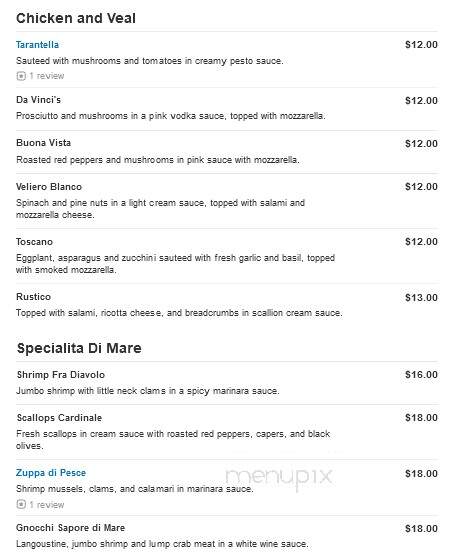 Da Vinci's Italian Restaurant - Hickory, NC menu_pic