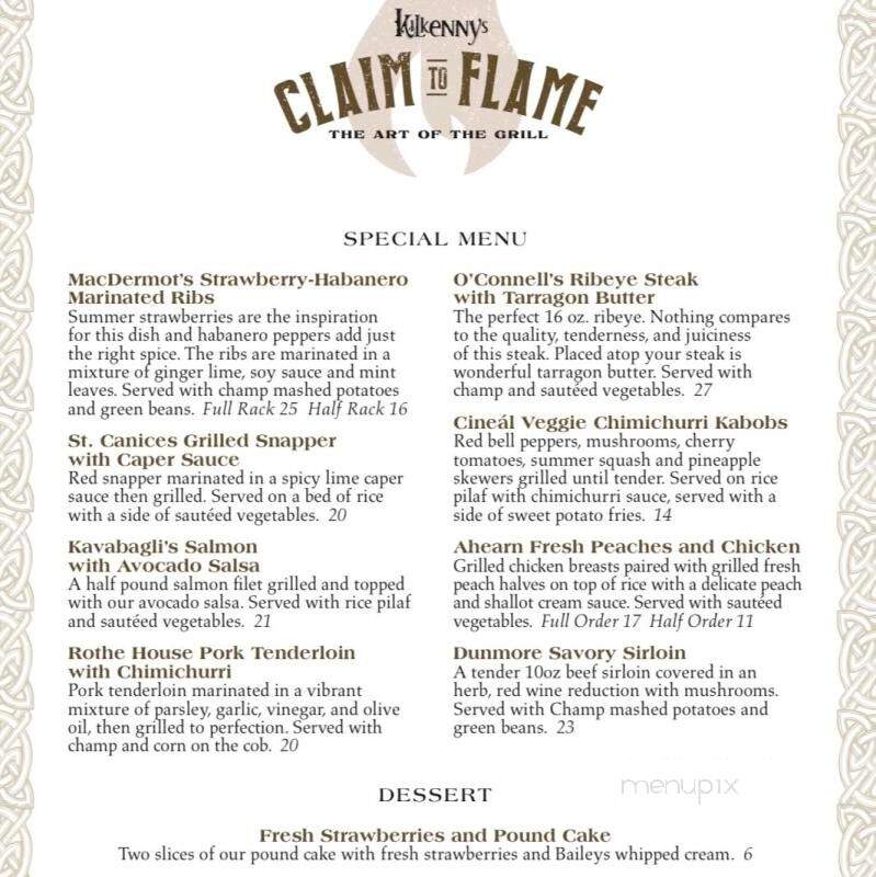 Kilkenny Irish Pub & Eatery - Tulsa, OK menu_pic