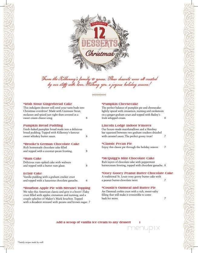 Kilkenny Irish Pub & Eatery - Tulsa, OK menu_pic