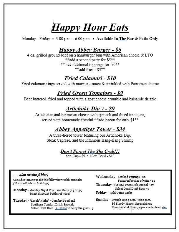 Freemason Abbey Restaurant - Norfolk, VA menu_pic