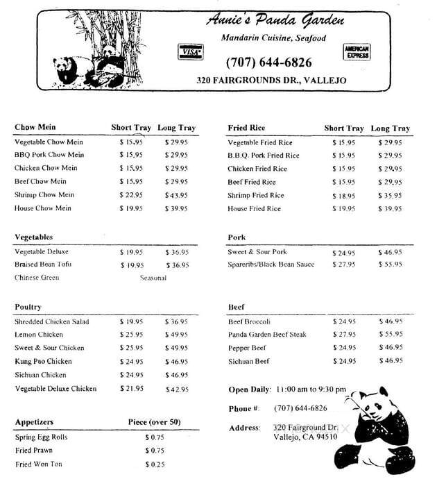 Annie's Panda Garden - Vallejo, CA menu_pic
