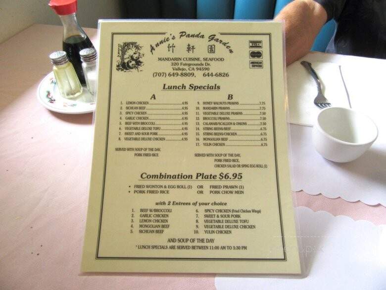 Annie's Panda Garden - Vallejo, CA menu_pic