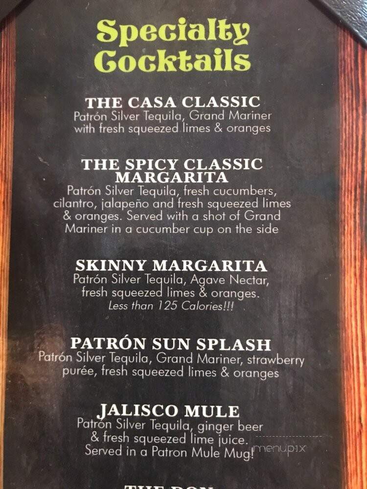 Casa De Soria - Ventura, CA menu_pic