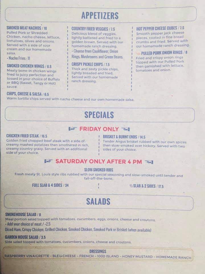 Stewart's Ol Store Smokehouse - Valley Falls, KS menu_pic