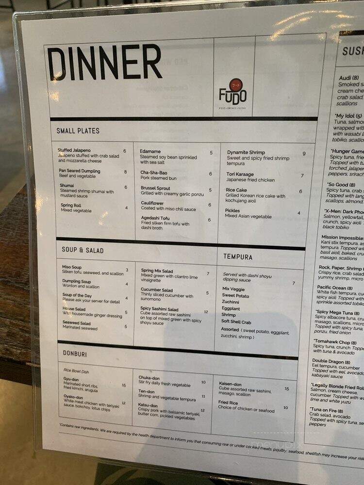 Fudo - Chamblee, GA menu_pic