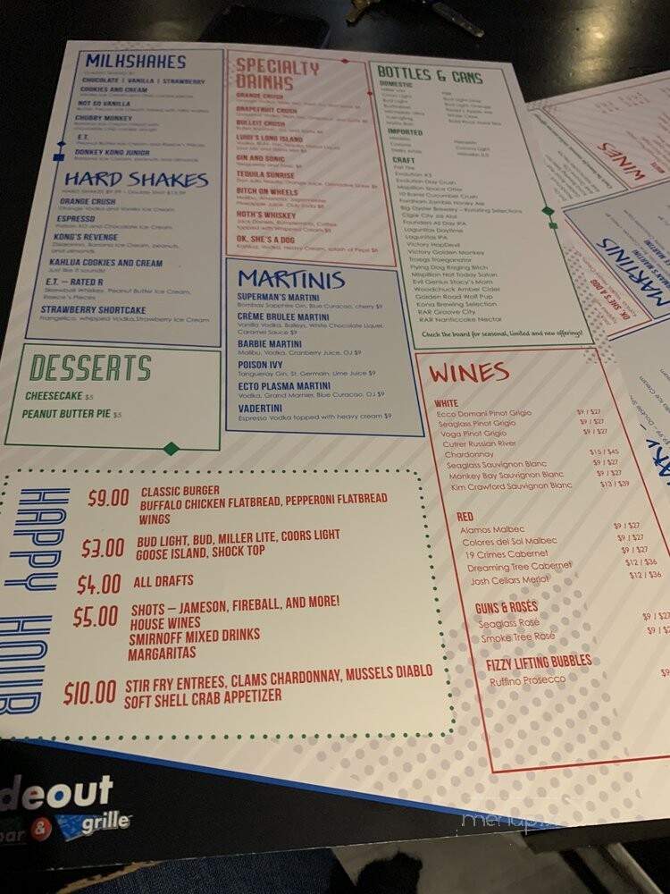 The Hideout Arcade Bar and Grill - Rehoboth Beach, DE menu_pic