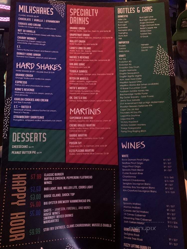 The Hideout Arcade Bar and Grill - Rehoboth Beach, DE menu_pic