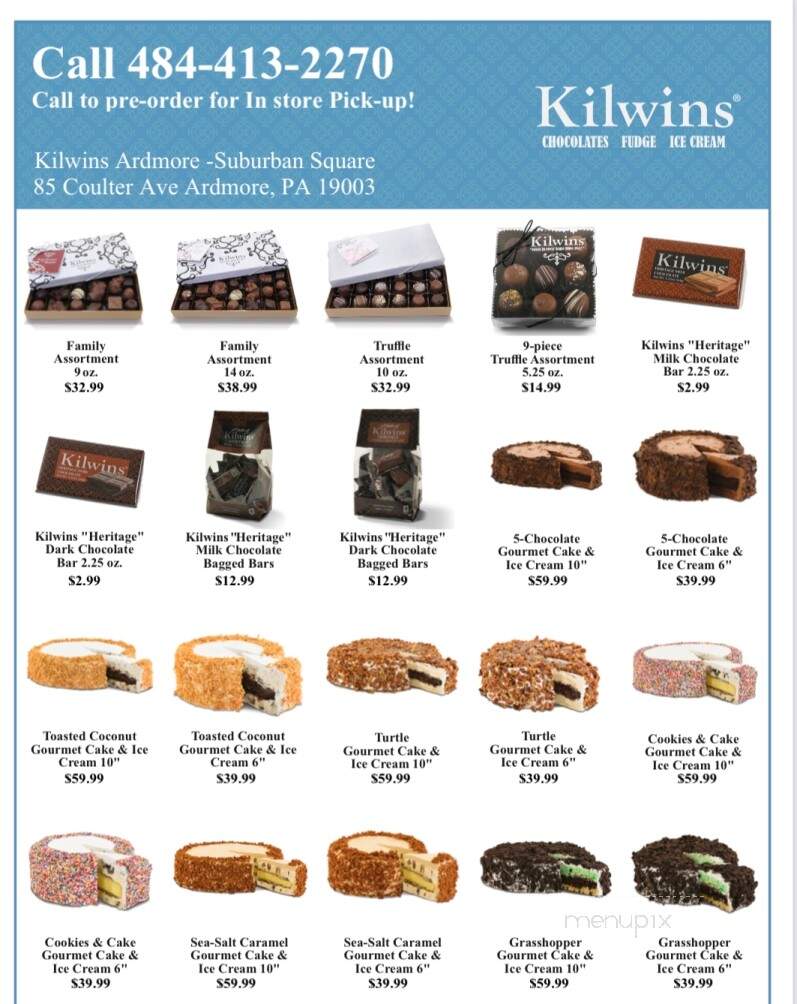 Kilwin's Chocolates & Ice Cream - Ardmore, PA menu_pic