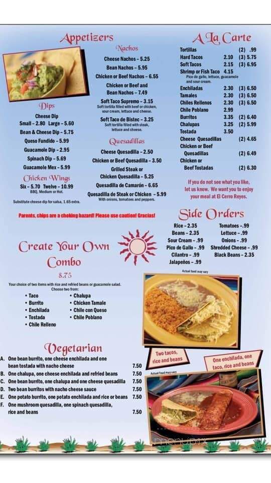3 Reyes - Mooresville, NC menu_pic
