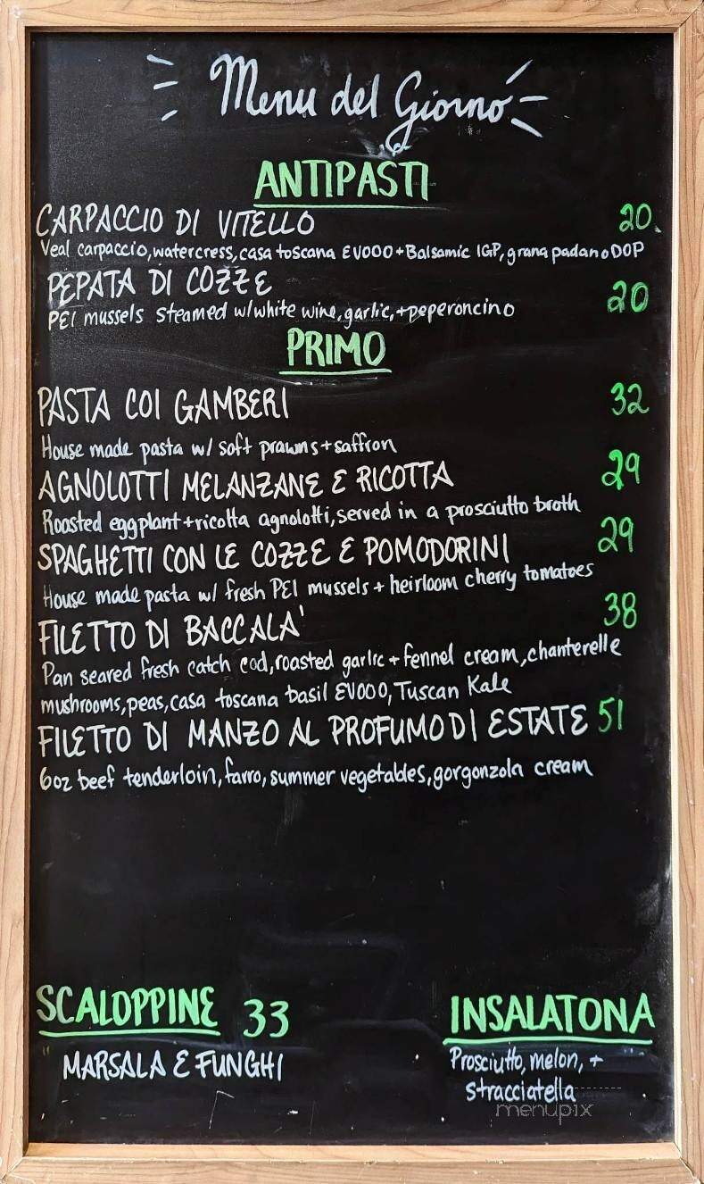 Casa Toscana - Grimsby, ON menu_pic