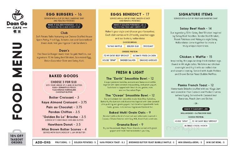 Daan Go Cafe - Toronto, ON menu_pic