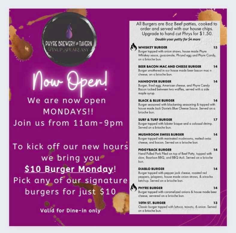 Phyre Pinup Speakeasy & Brewery - St. Cloud, FL menu_pic
