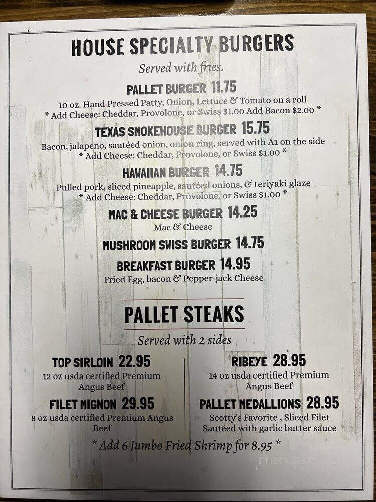 Pallet Bar and Grill - Fort Walton Beach, FL menu_pic
