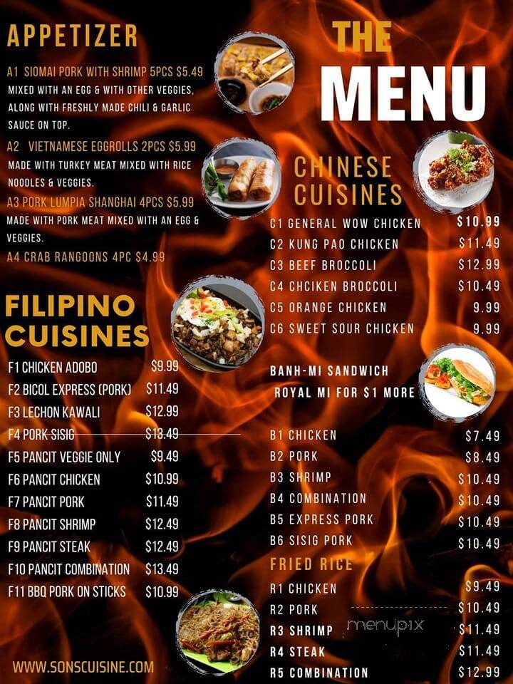 Son's Cuisine - Rogers, AR menu_pic