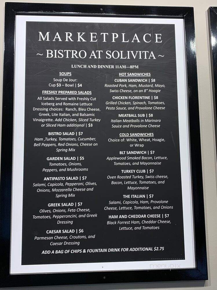 Marketplace Bistro at Solivita - Kissimmee, FL menu_pic