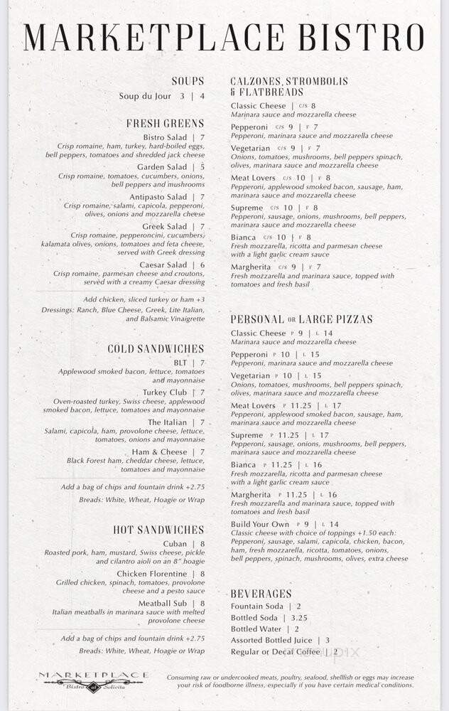 Marketplace Bistro at Solivita - Kissimmee, FL menu_pic