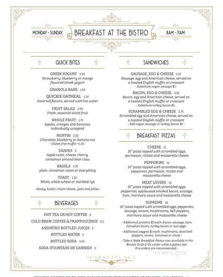 Marketplace Bistro at Solivita - Kissimmee, FL menu_pic