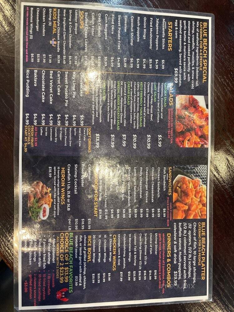 Blue Beach Restaurant & Bar - St. Petersburg, FL menu_pic