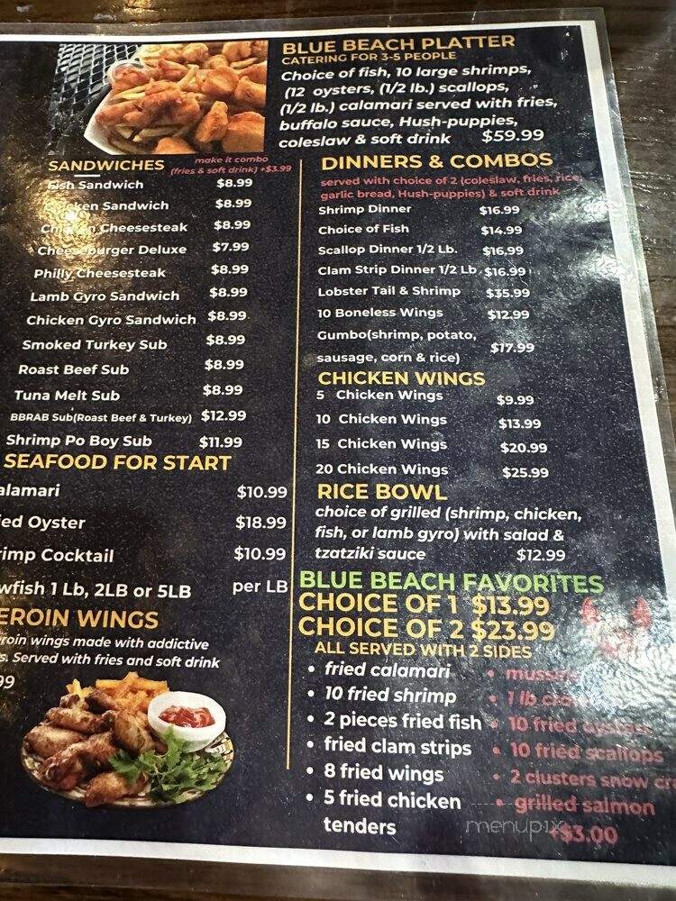 Blue Beach Restaurant & Bar - St. Petersburg, FL menu_pic