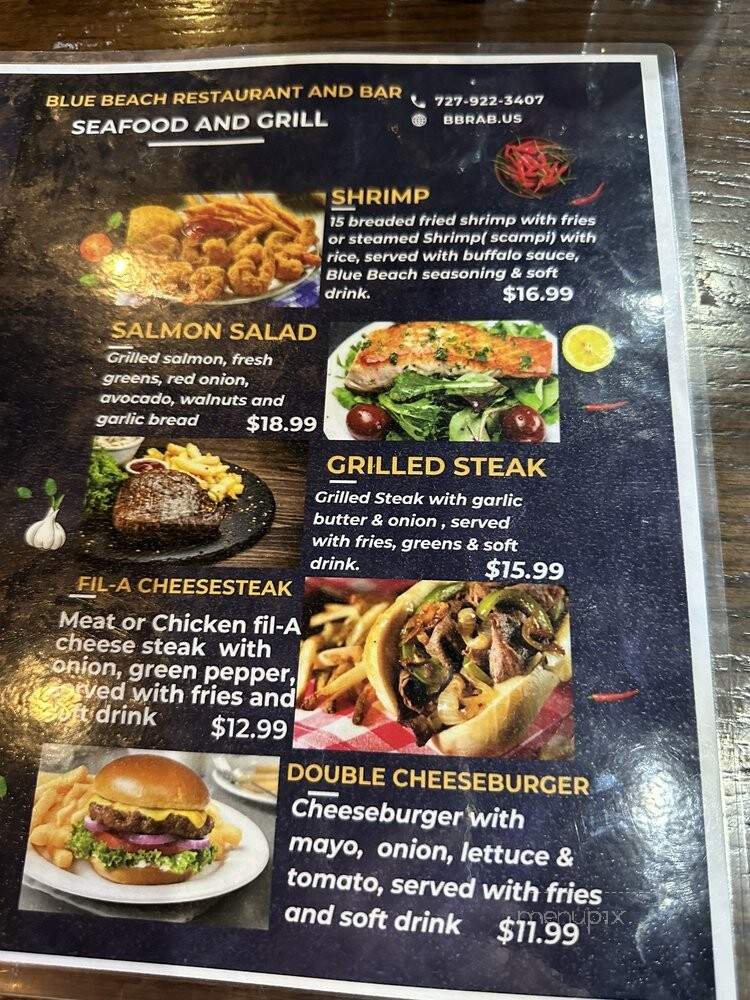 Blue Beach Restaurant & Bar - St. Petersburg, FL menu_pic