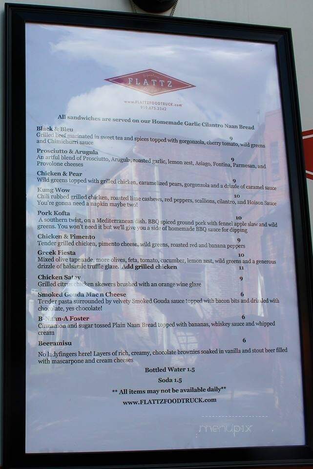 Flattz Signature Flat Breads - Raleigh, NC menu_pic